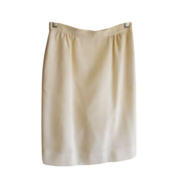 Vintage 80s Jacobson’s Skirt Suit Set Size M Taupe Cream Minimalist Power Suit - Picture 5 of 12